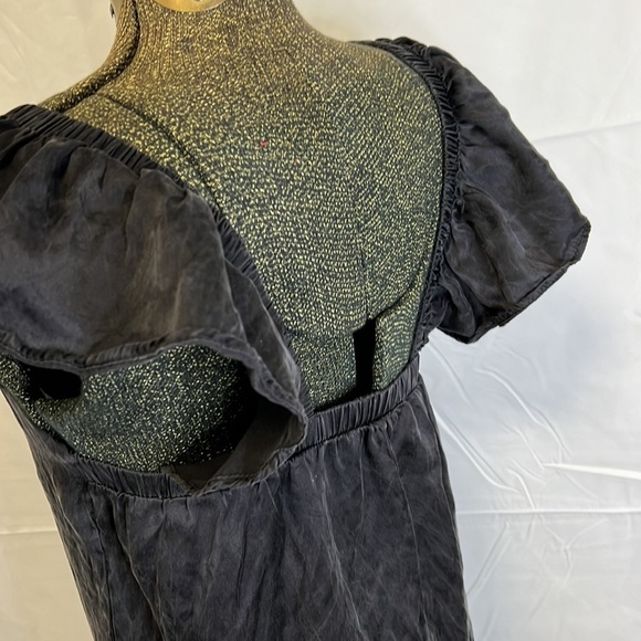 90’s NU COLLECTIVE BLACK  SILK MINI DRESS SMALL - Picture 9 of 16